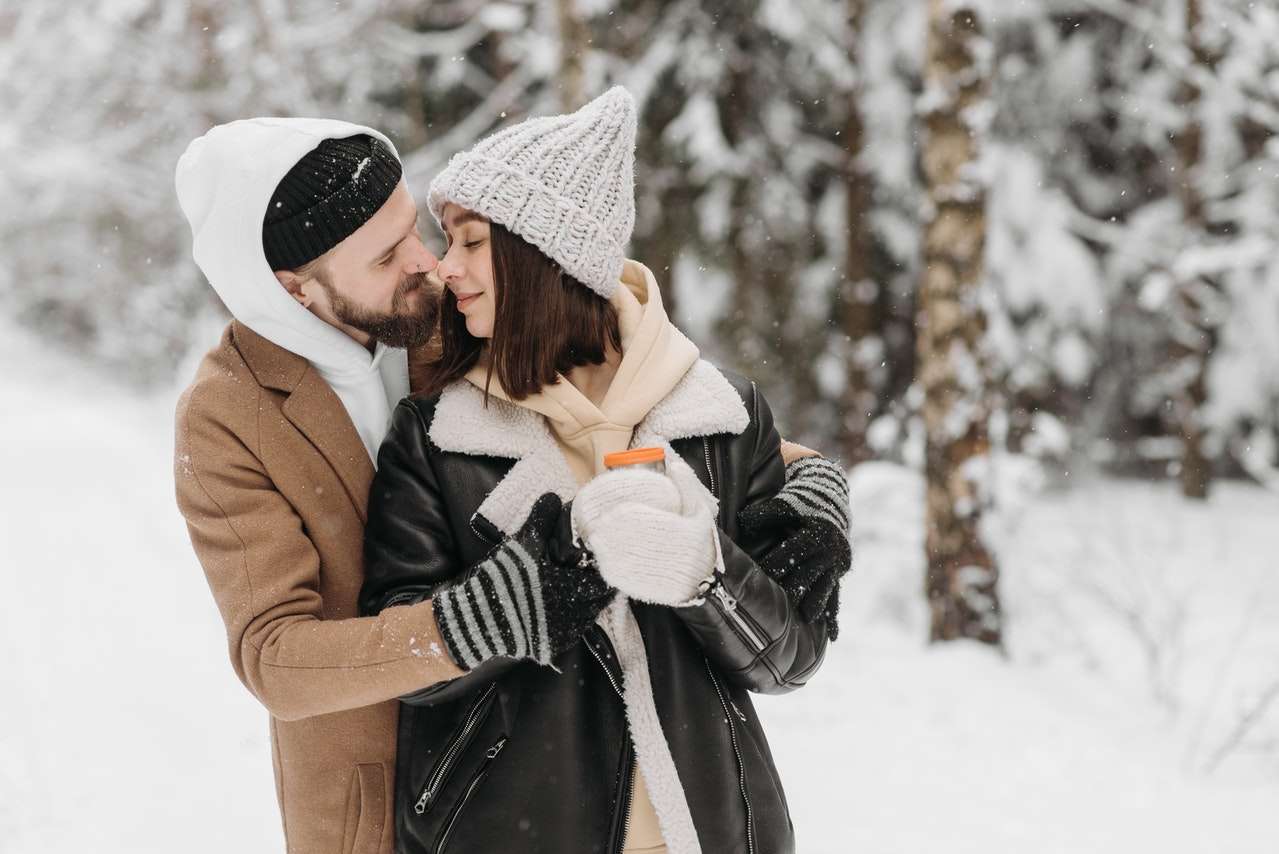 beautiful couple having fun outdoors