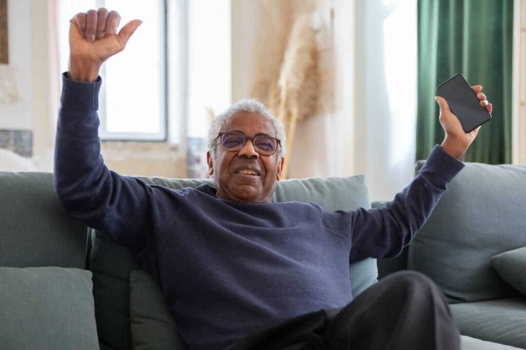 Nigerian happy pensioner